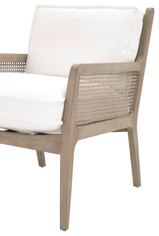 Leone Club Chair LiveSmart Peyton Pearl  Natural Gray Oak  Cane   Beach Style   Armchairs And Accent Chairs   by Sideboards and Things  Houzz