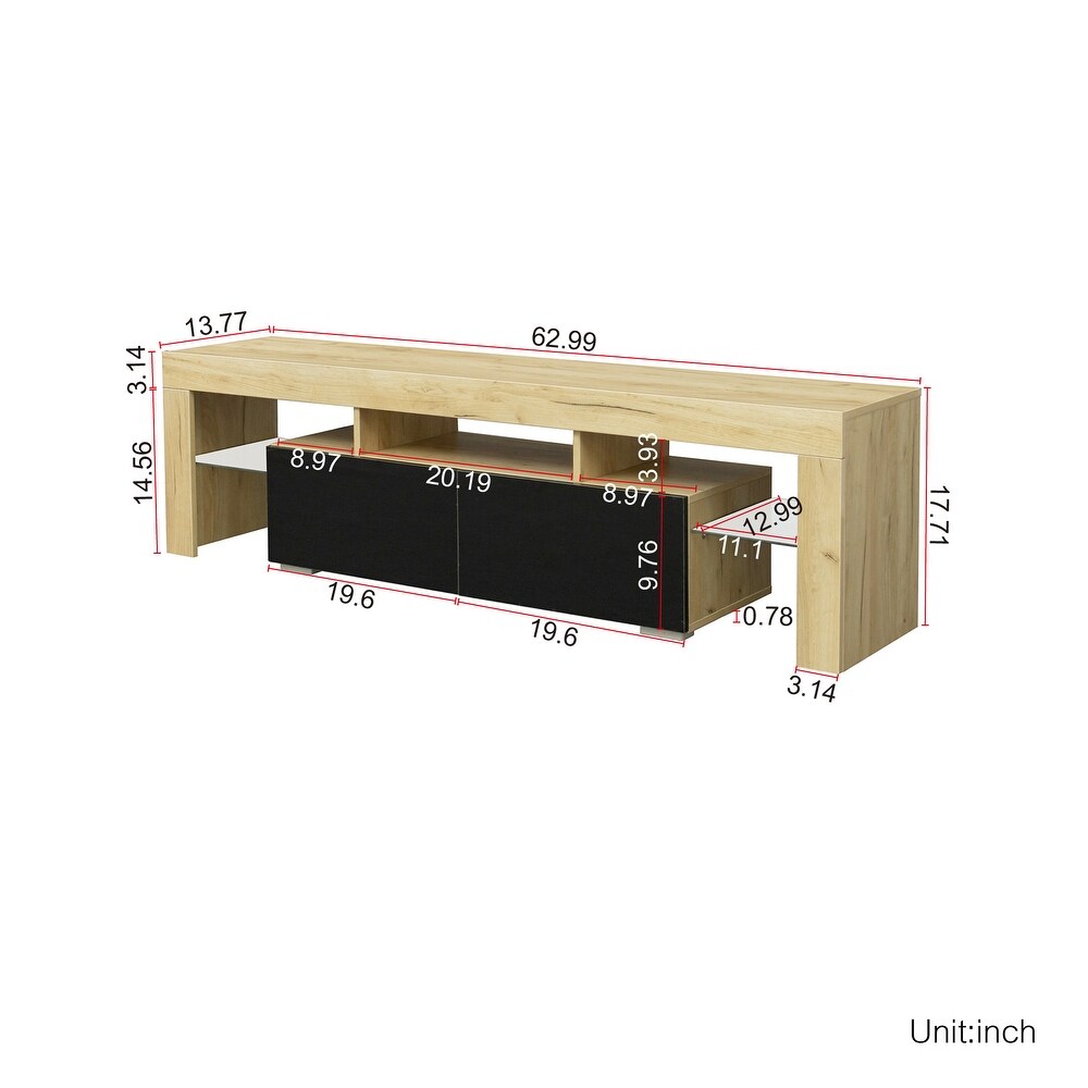 Large 20 Colors LED TV Stand with Remote Control Lights