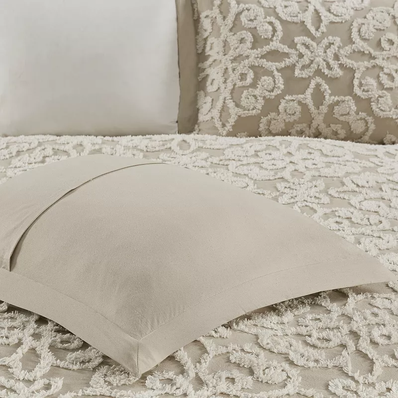 Madison Park 4-piece Sarah Cotton Comforter Set with Throw Pillow