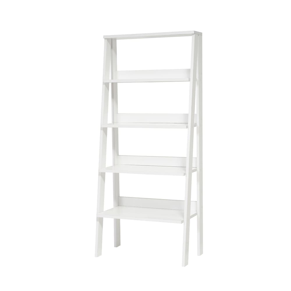 Bookshelf Bookcase with Storage Shelves Wood Frame for Office White