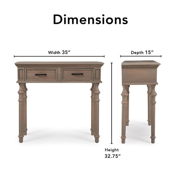 Finch Cassatt 2 Drawer Console Table， Gray