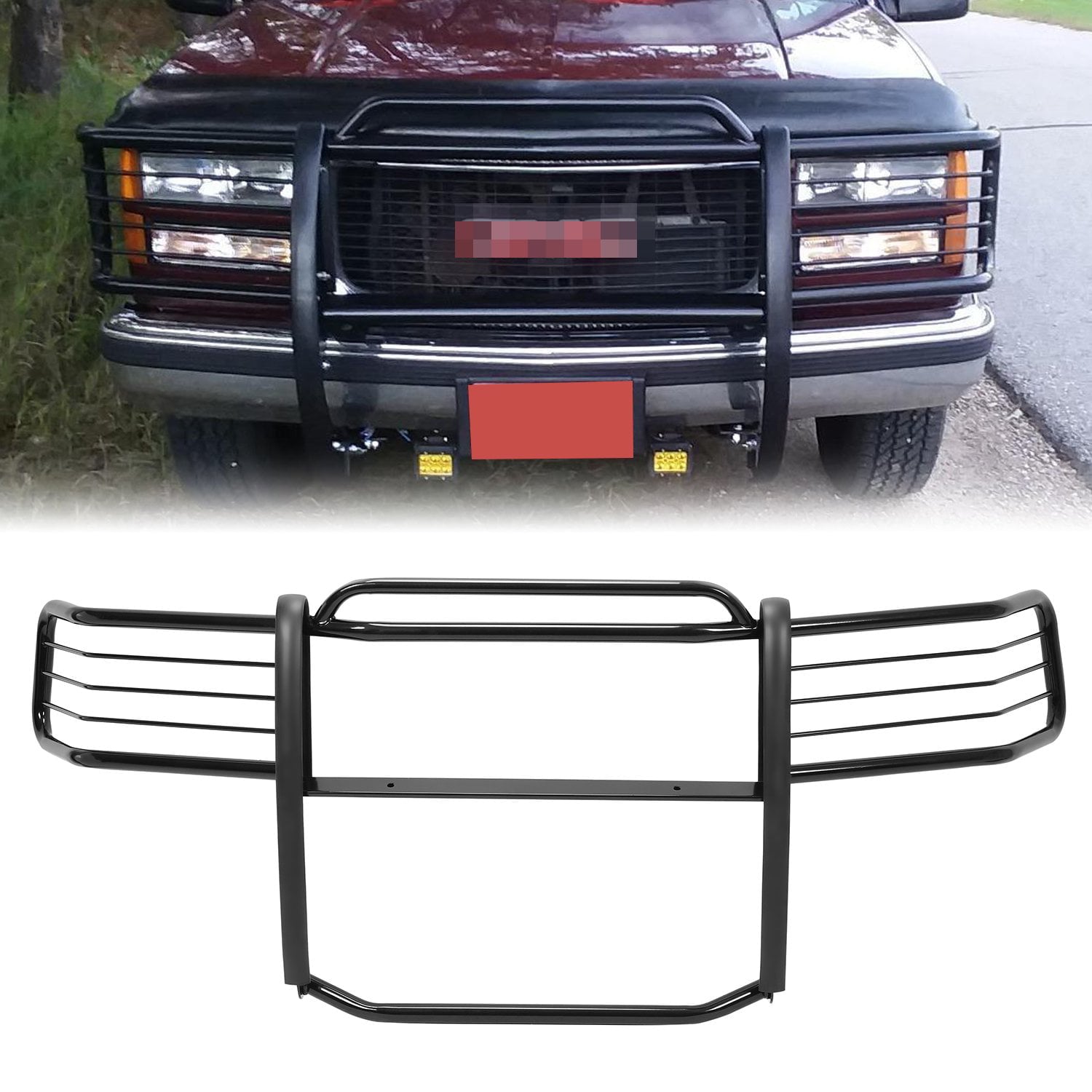 Kojem Front Bumper Grille Brush Headlight Guard for 07 08 09 10 11 12 13 Chevy Silverado GMC Sierra 1500