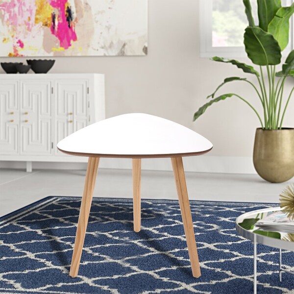 Triangular End-Table，White