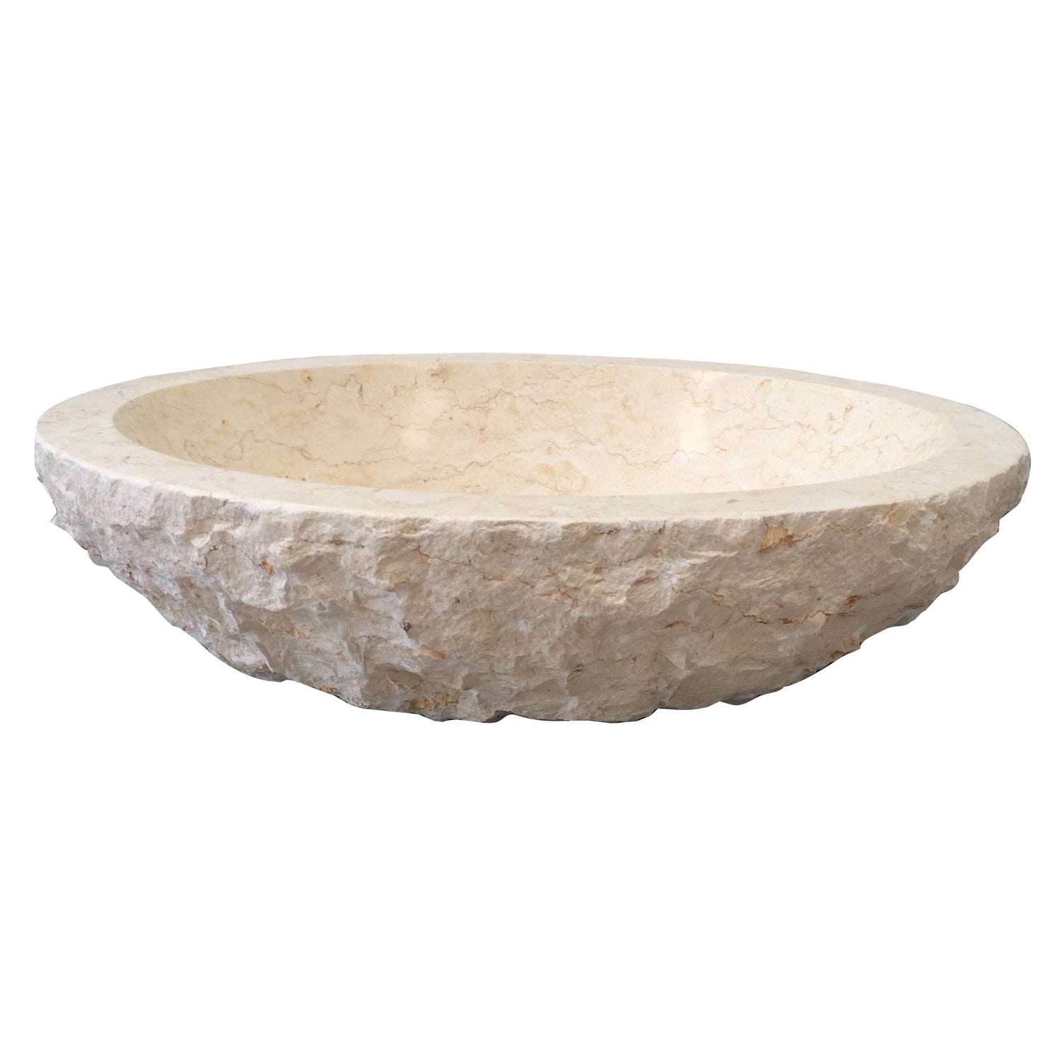 Bonette Oval Chiseled Marble Vessel Sink