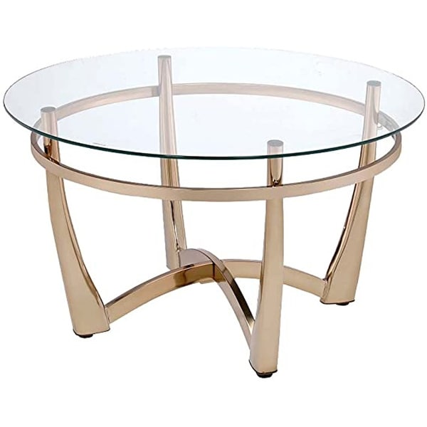 Coffee Table End Table Living Room Table Champagne and Clear Glass