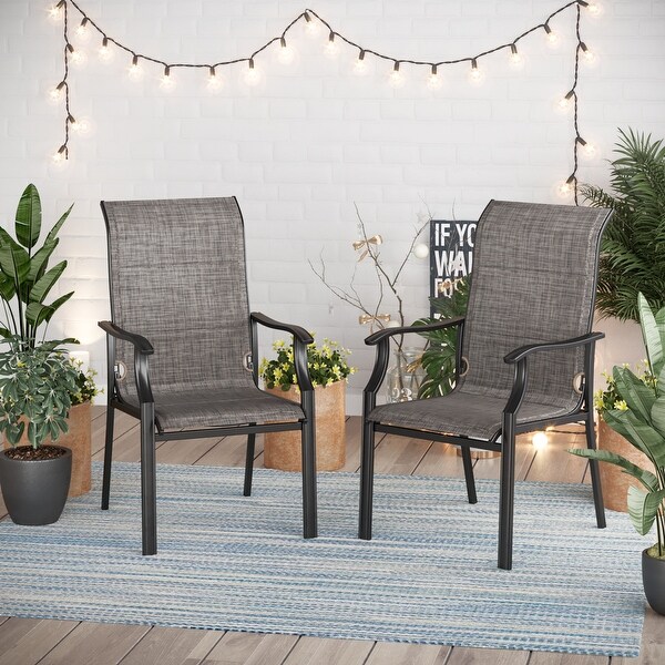 MAISON ARTS Patio Dining Set 9/7 Pieces Outdoor Metal Furniture Set，8/6 C Spring Motion Chairs and 1 Expandable Table