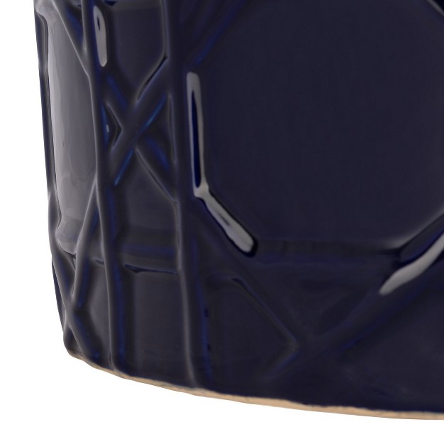 Puma Ceramic Garden Stool Navy Blue Safavieh