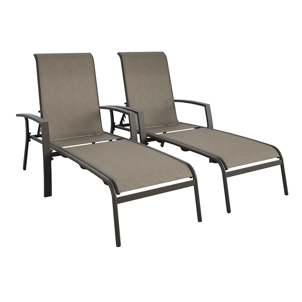 COSCO Outdoor Aluminum Chaise Lounge Chair (Set of 2)   N/A