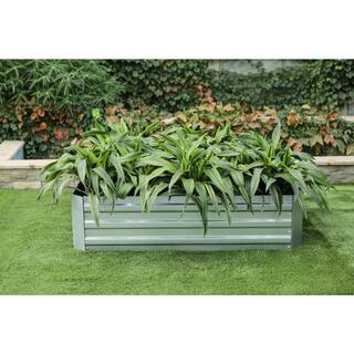 LuxenHome 48 in. Galvanized Metal Rectangular Raised Garden Bed WHPL1271