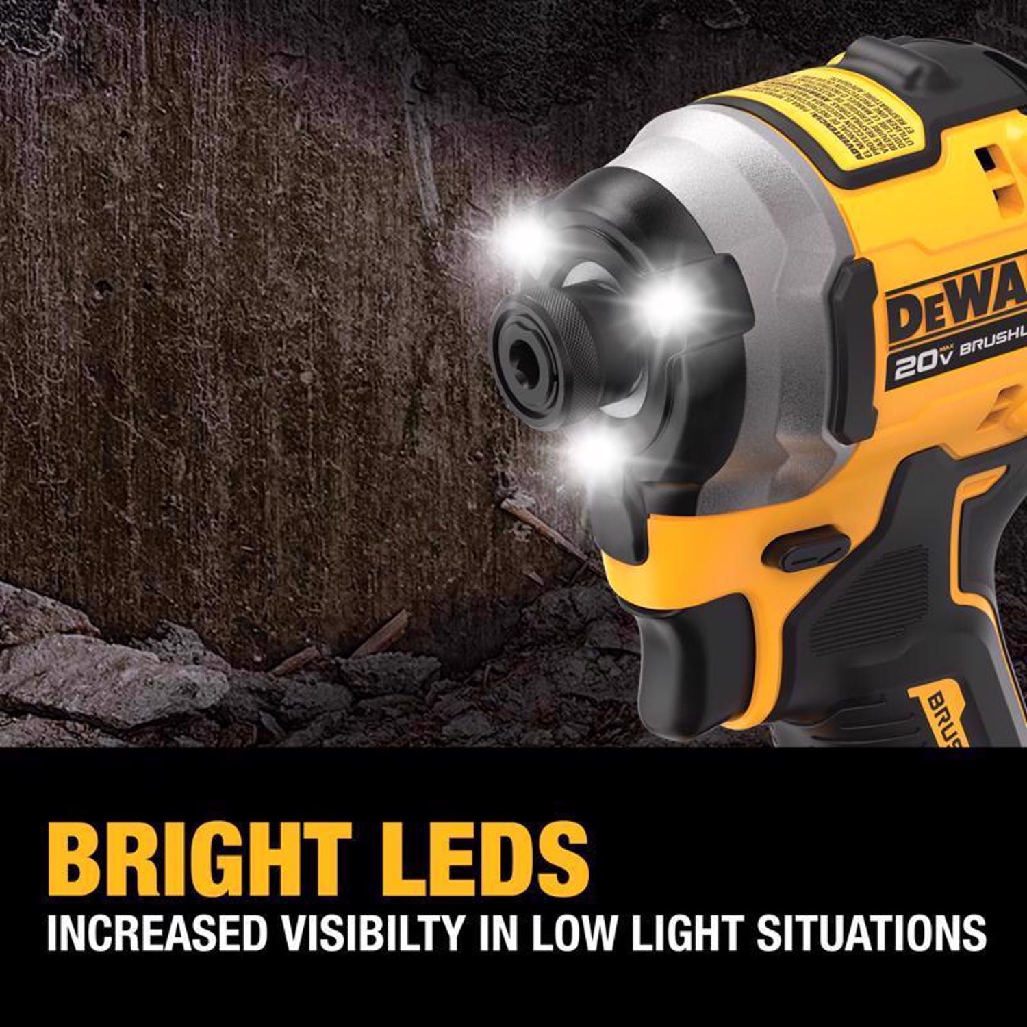 DW 20V MAX ATOMIC 1/4 in. Cordless Brushless 3-Speed Impact Driver Kit (Battery)