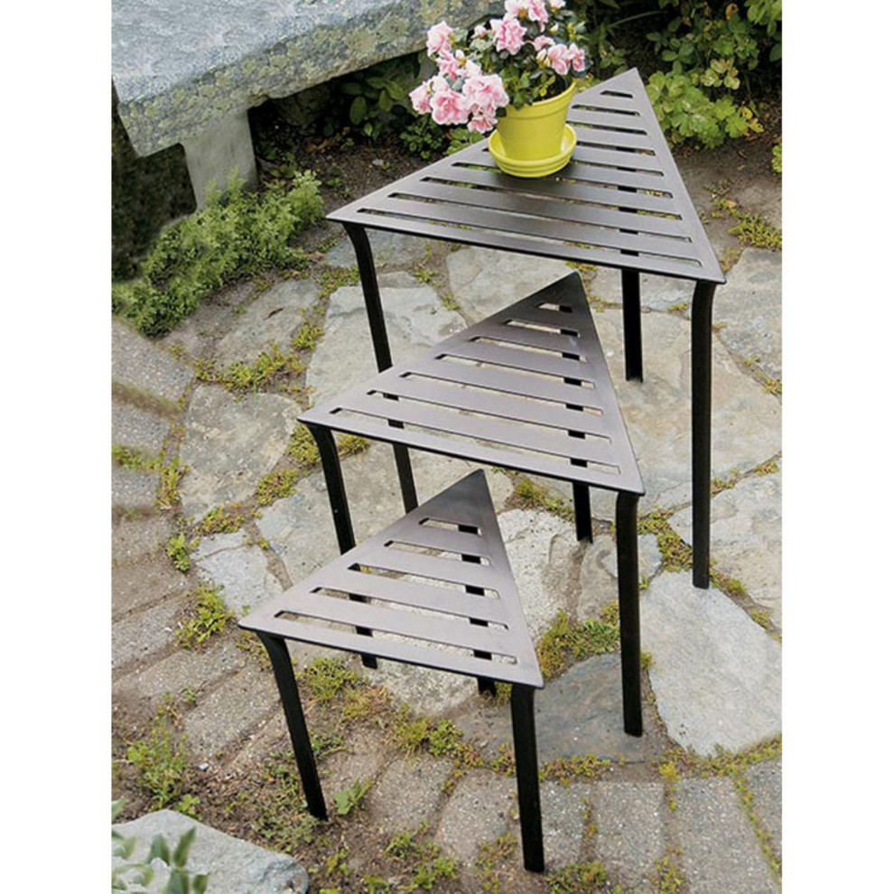 Set of 3 End Table  Indoor Outdoor Design Constructed With Wrought Iron  Bronze   Transitional   Outdoor Side Tables   by Decor Love  Houzz