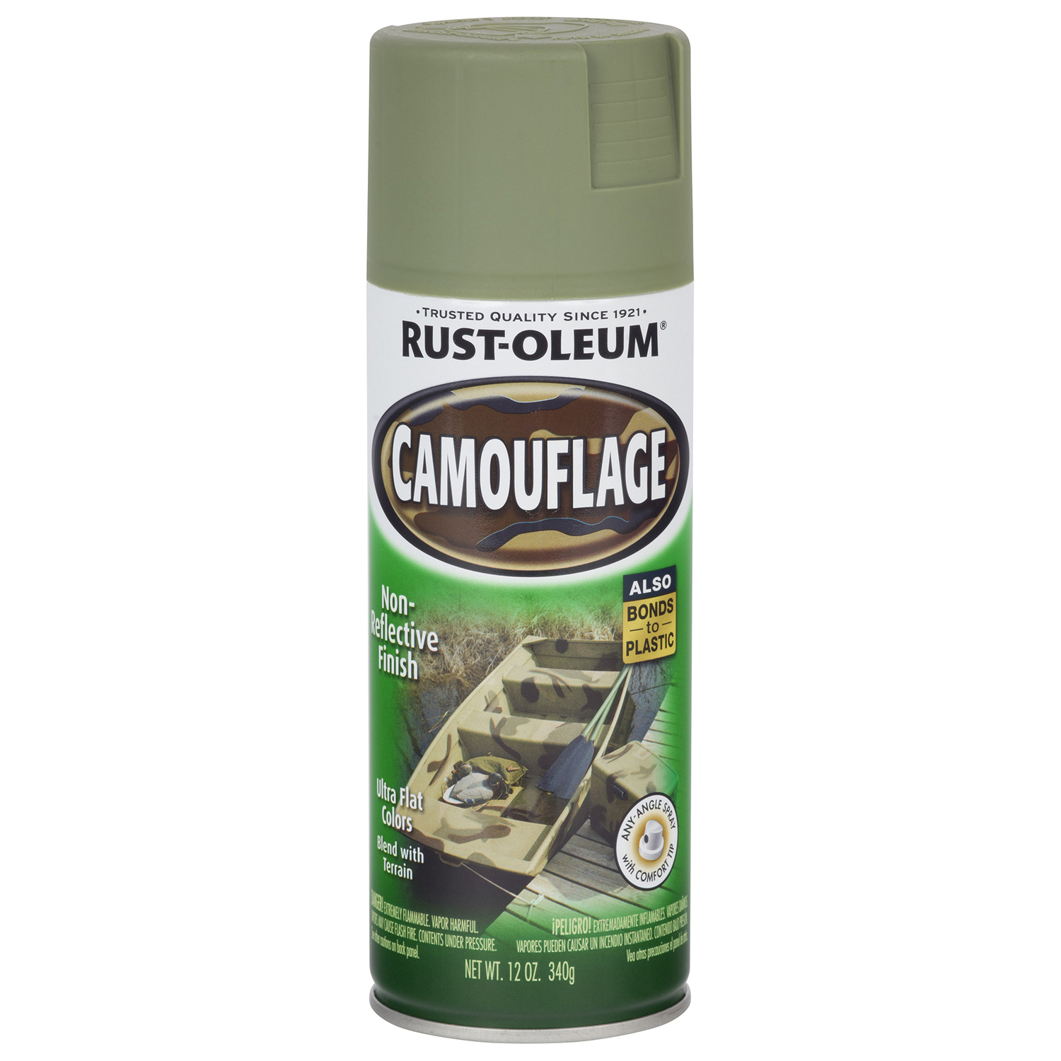 Rust-Oleum Specialty Flat Army Green Camouflage Spray Paint 12 oz