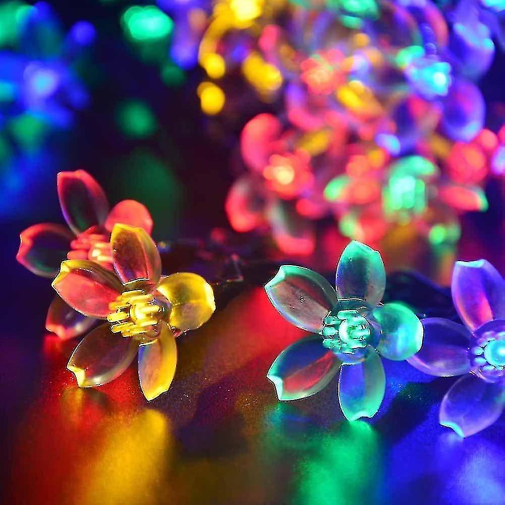 Solar Flower Lights， 7m 50 Led Colorful Waterproof Solar String Lights For Garden， Balcony， Terrace， Christmas， Wedding