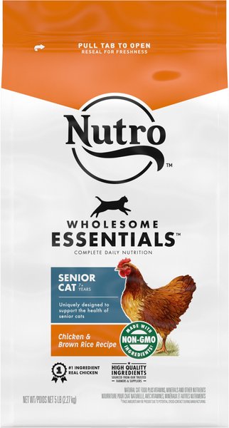 Nutro Wholesome Essentials Chicken and Brown Rice Recipe Senior Dry Cat Food