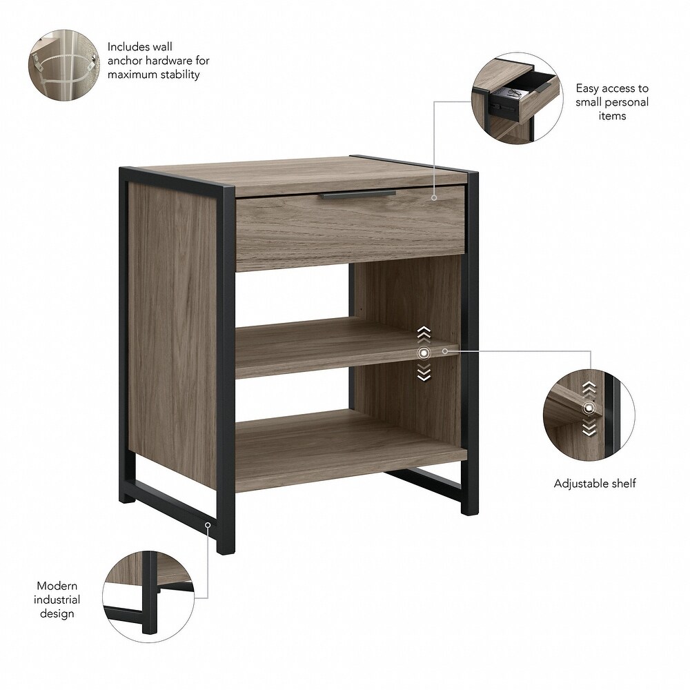 Atria Small End Table with Drawer and Shelves by Bush Furniture