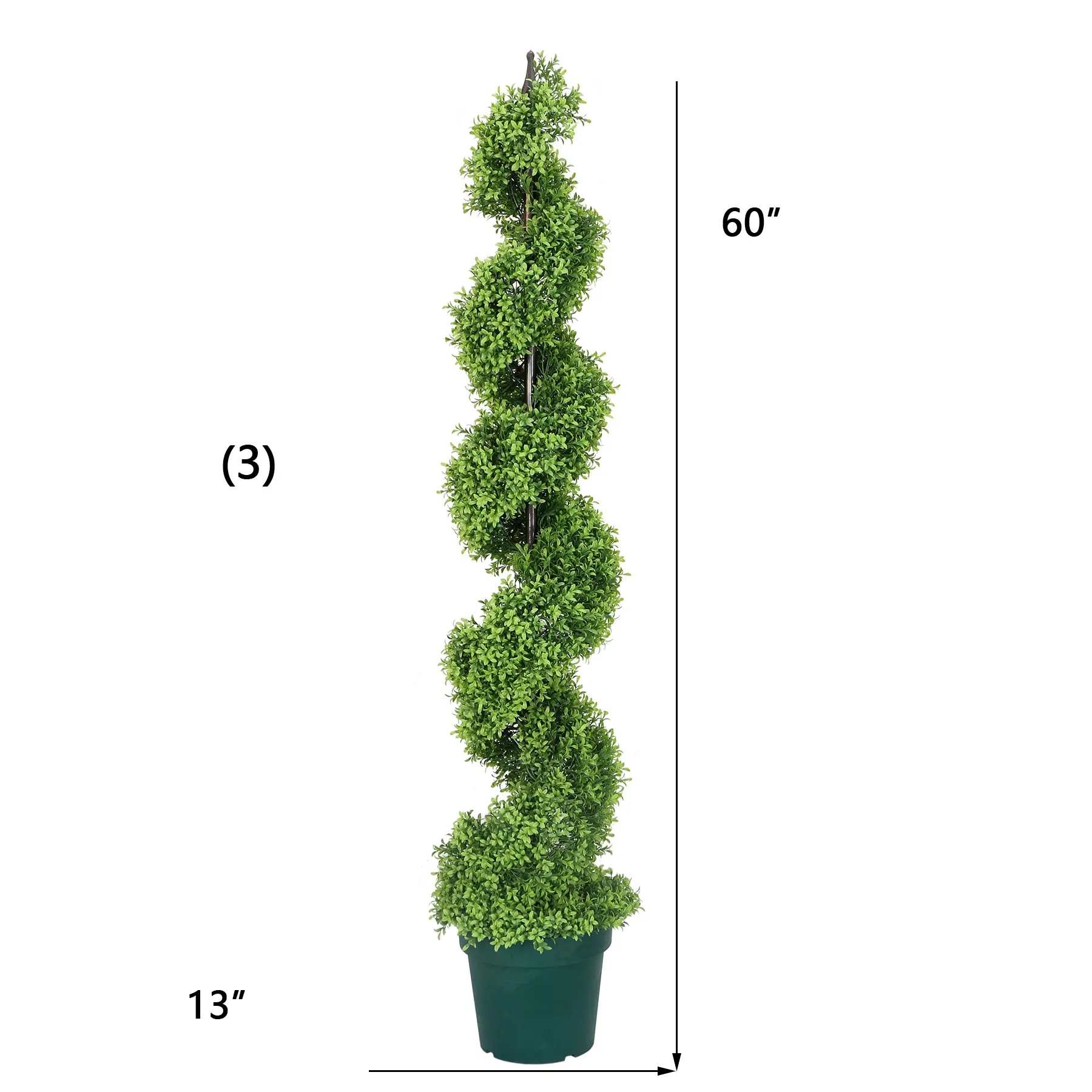 Season Outdoor Uv Fire Resistant Customizable Artificial Pure Pe Green Boxwood Spiral Tree Topiary