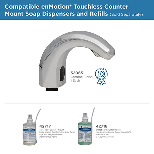 Georgia Pacific enMotion Automated Touchless Counter Mount Soap Dispenser | Chrome Finish | 52065