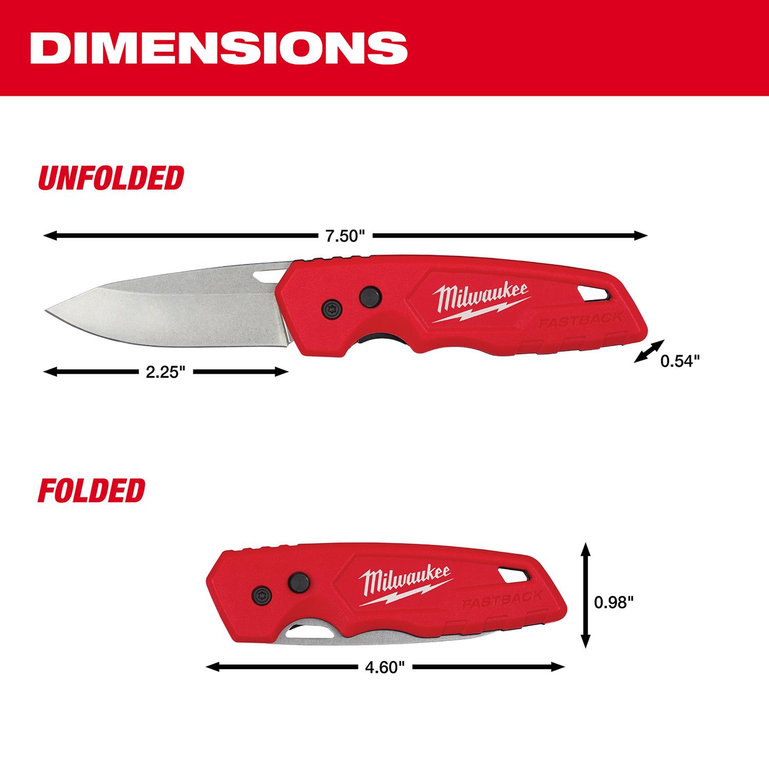 MW Fastback 7.75 in. Press and Flip Folding Pocket Knife Red 1 pc