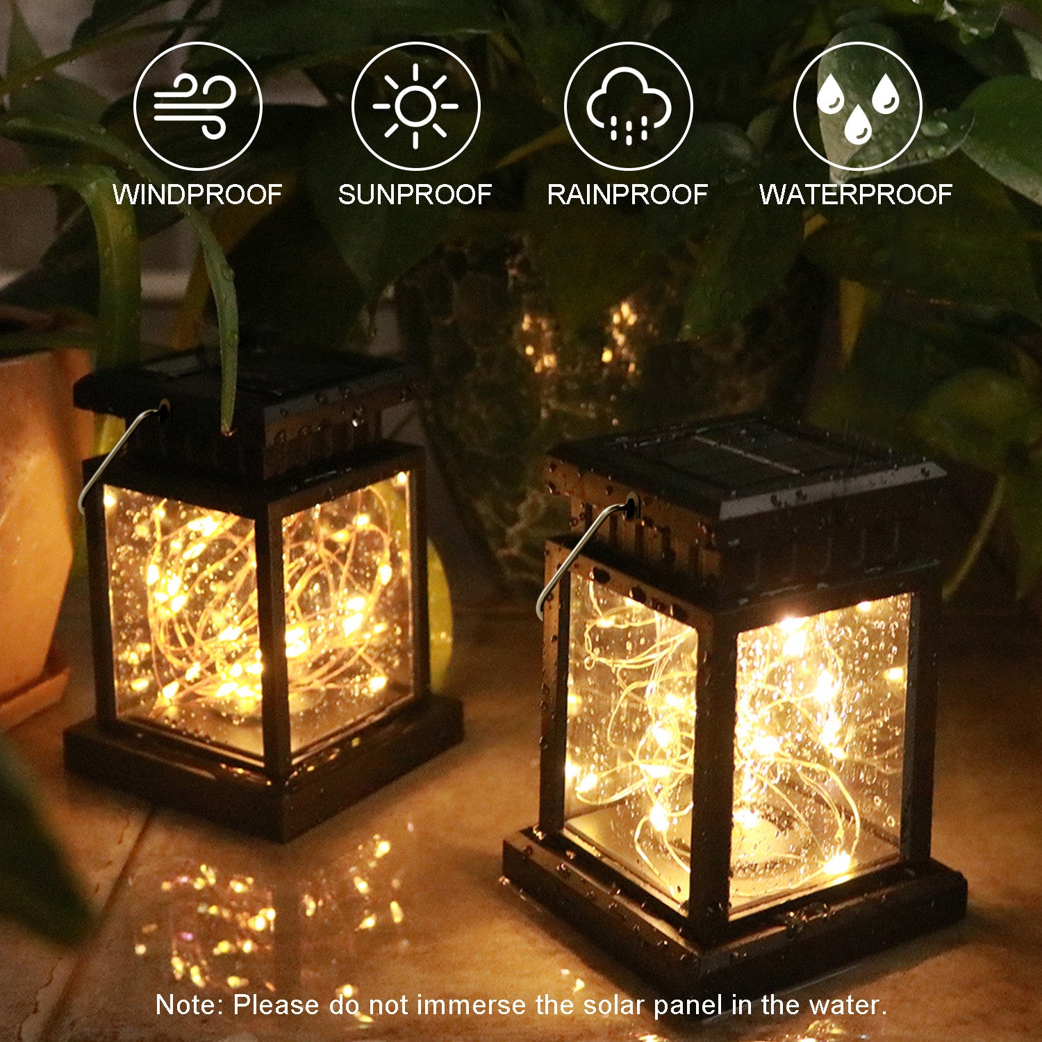 Elegant Choise Solar Lights Outdoor with Light String Waterproof Lighting for Garden Landscape