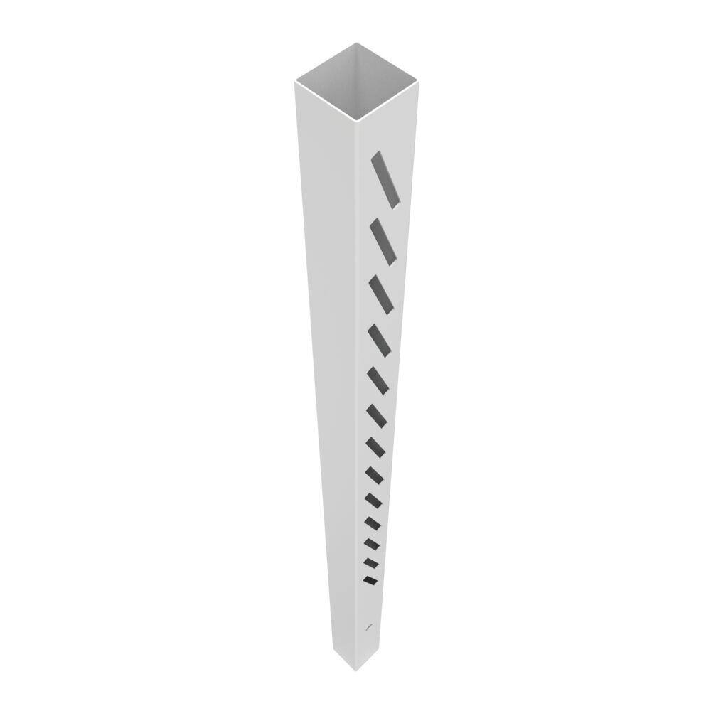 Barrette Outdoor Living Louvered 5 in. x 5 in. x 102 in. White Right EndGate Vinyl Fence Post 73050556