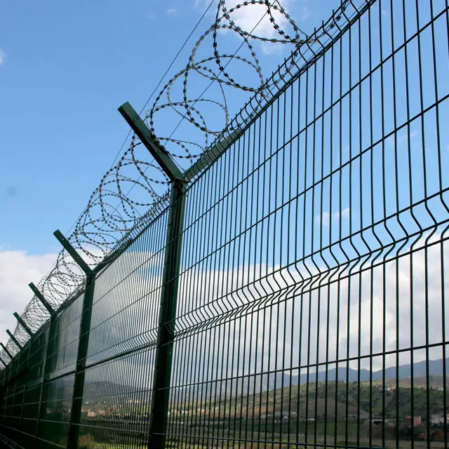 Sustainable Cheap PVC Coated 3D Bend Fence/ Folding Steel Welded Wire Mesh Airport Security Fence Manufacturers   Suppliers