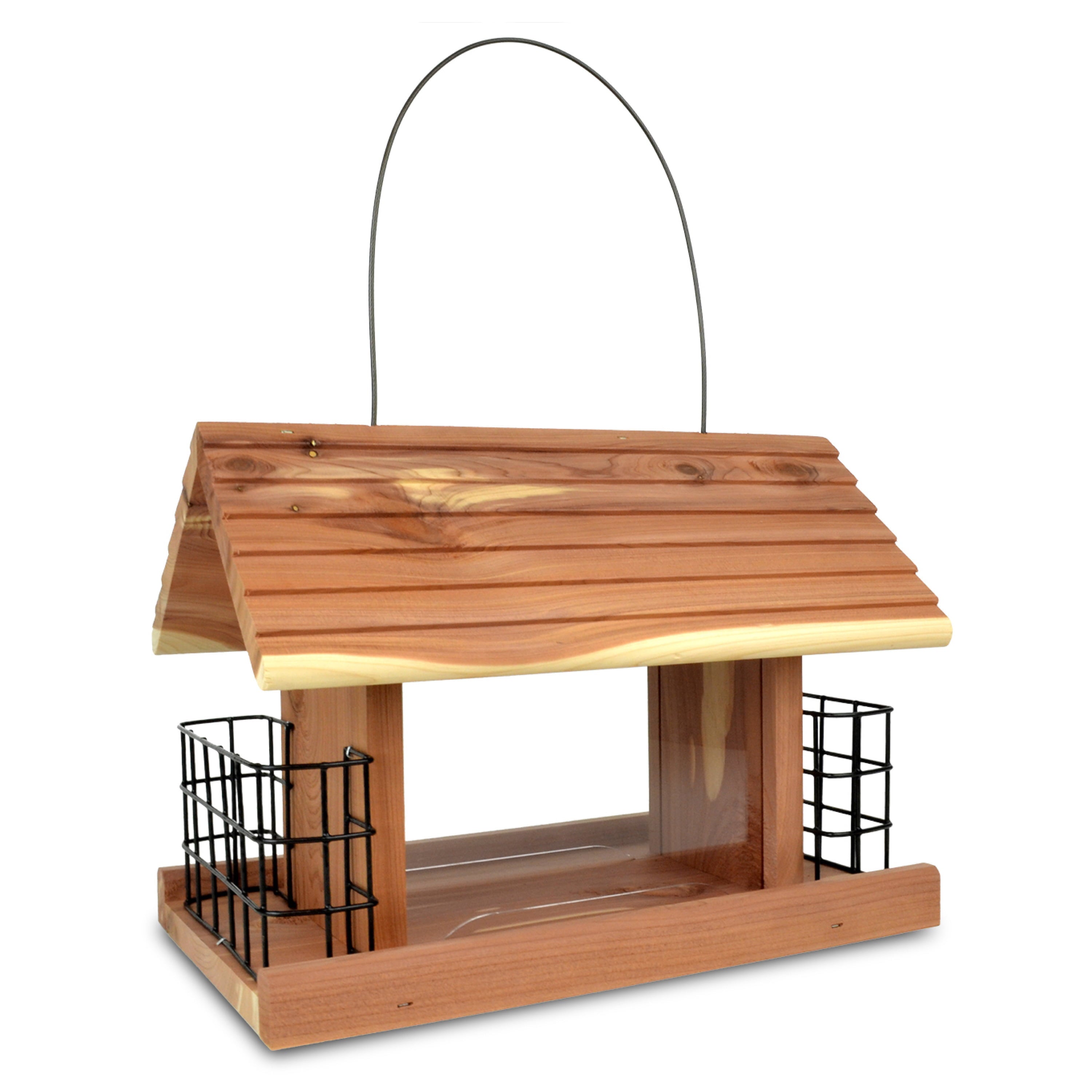 Pennington Red Cedar Snack Shack Wild Bird Feeder， 3.75 lb. Capacity