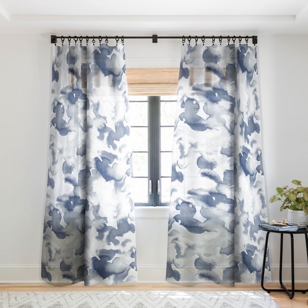 Jacqueline Maldonado Clouds Slate Blue Grey Set Of 2 Panel Sheer Window Curtain Deny Designs