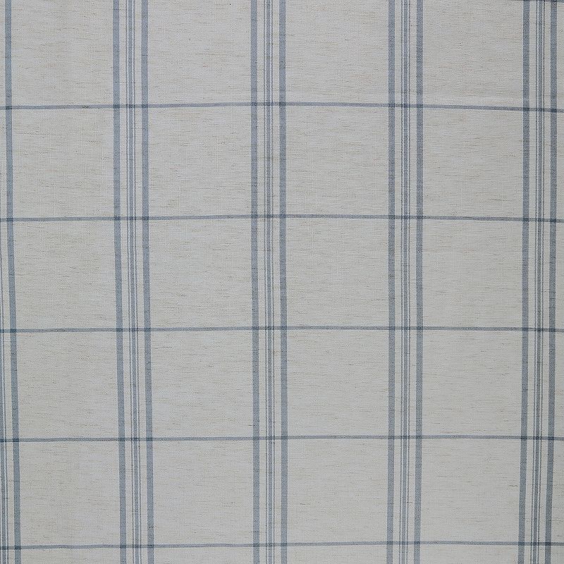 No. 918 Castille Farmhouse Plaid Linen Semi-Sheer Rod Pocket Curtain Panel