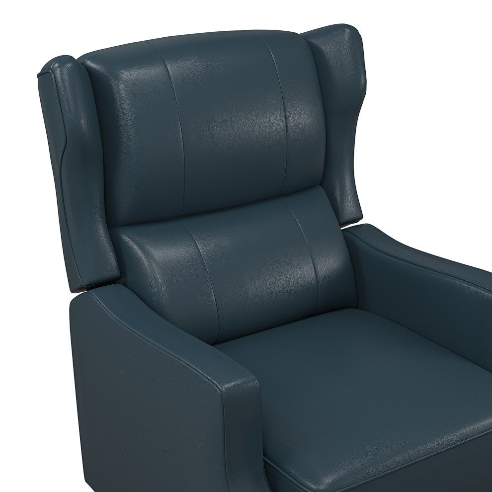 Contemporary Genuine Leather Recliner  With Solid Wood Legs   Transitional   Recliner Chairs   by Karat Home  Houzz