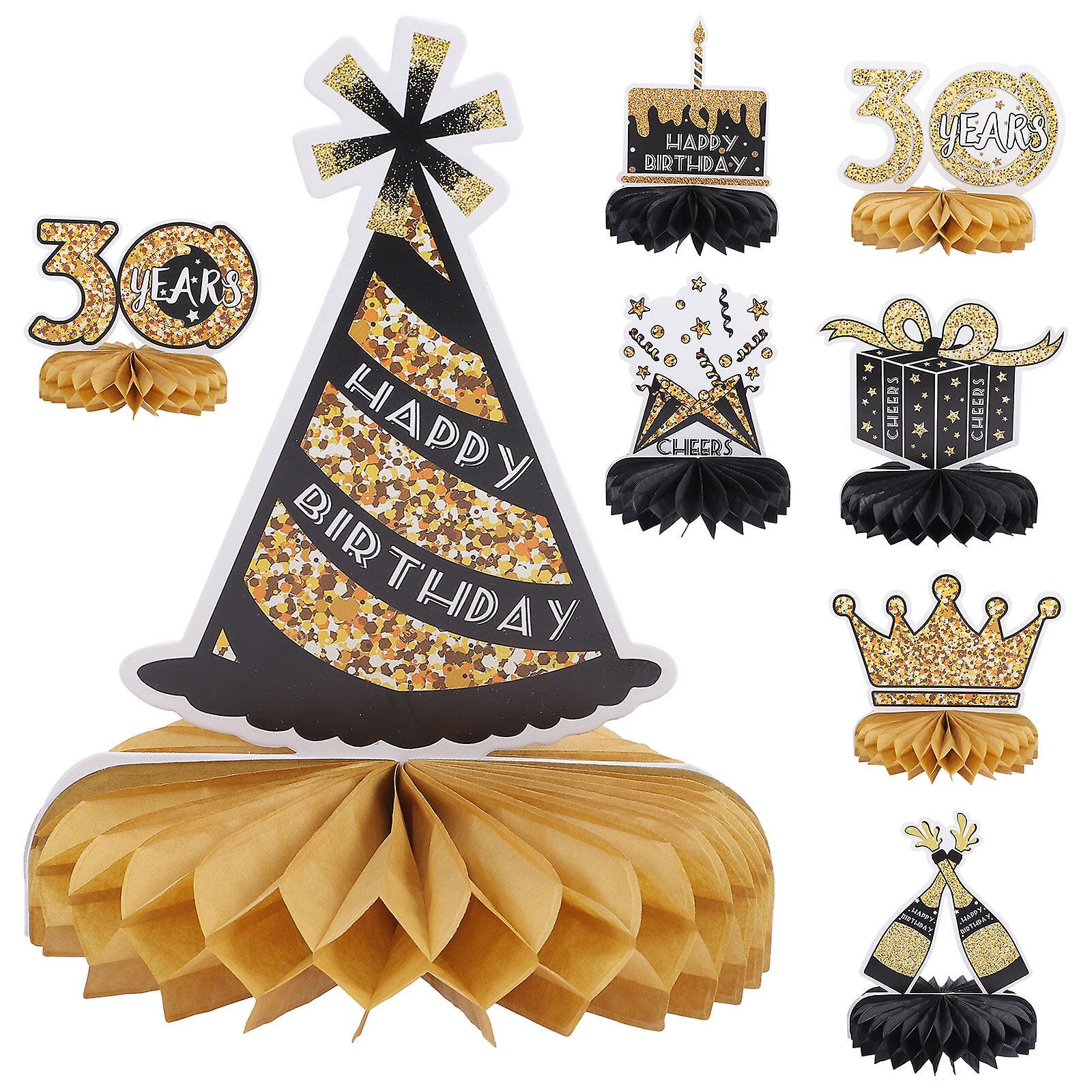 8pcs 30th Birthday Decorations Honeycomb Centerpieces 30th Birthday Table Decorations