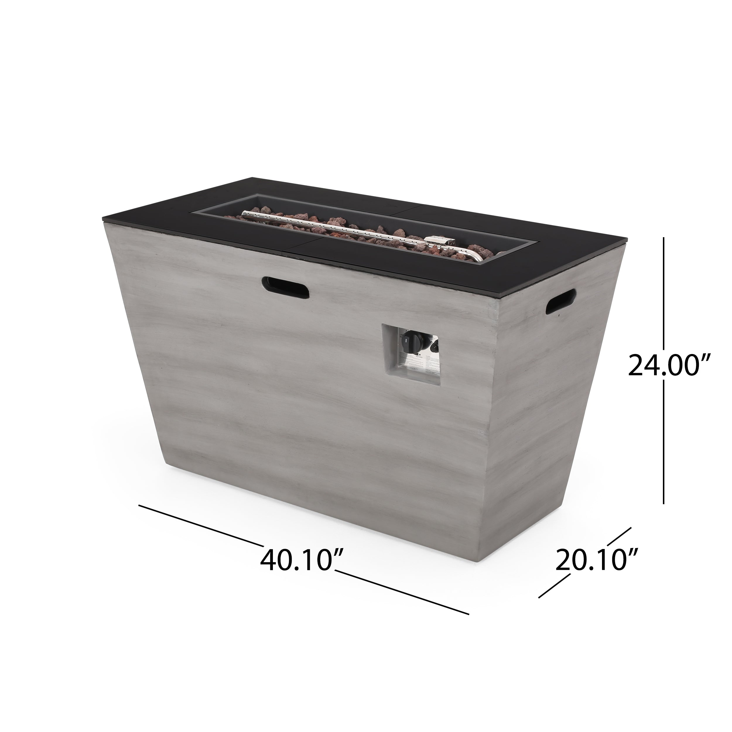 Mattie Outdoor 40-Inch Rectangular Fire Pit