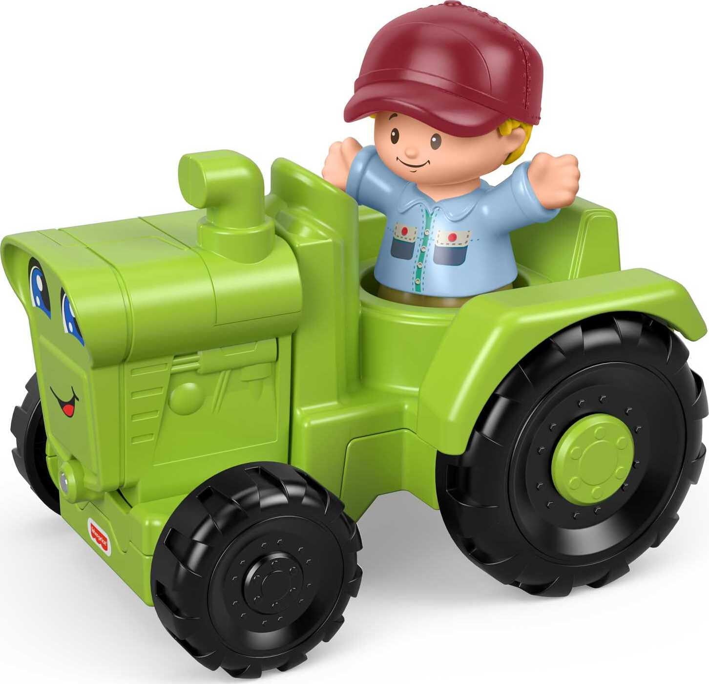 Fisher-Price Little People Helpful Harvester Tractor Vehicle and Farmer Figure for Toddlers