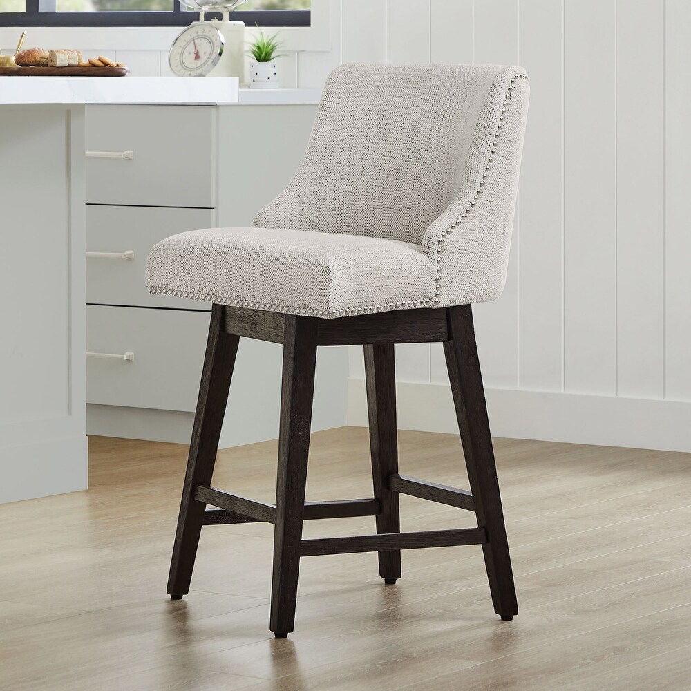 Ellie Upholstered Counter Height Swivel Barstools Single