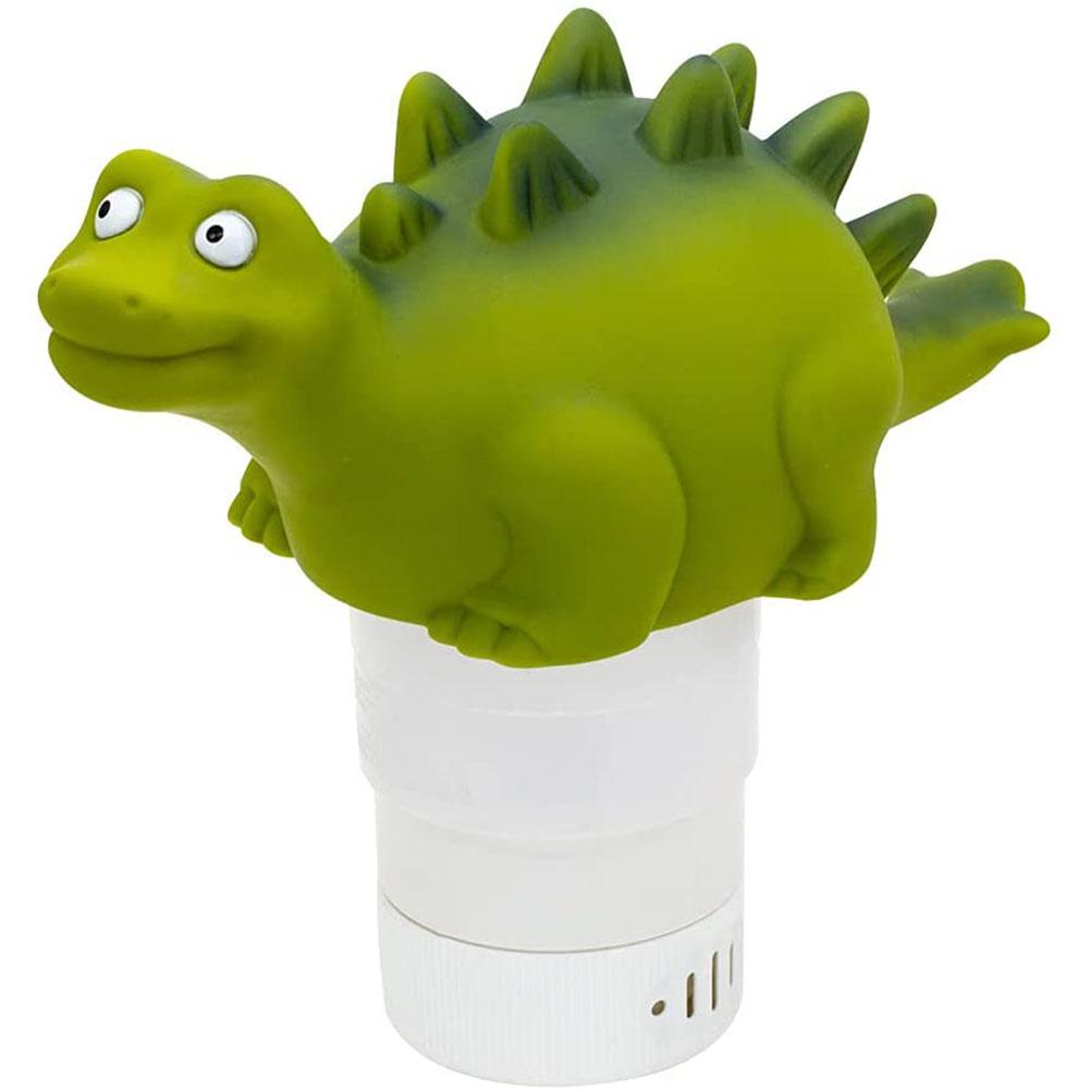 WWD POOL Pool Chlorine Floater for Chlorine Tablets 3 inch Floating Pool Chlorine Bromine Dispenser Holder Green Dinosaur