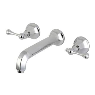 Kingston Brass Metropolitan 2-Handle Wall Mount Bathroom Faucet in Polished Chrome HKS4121BL