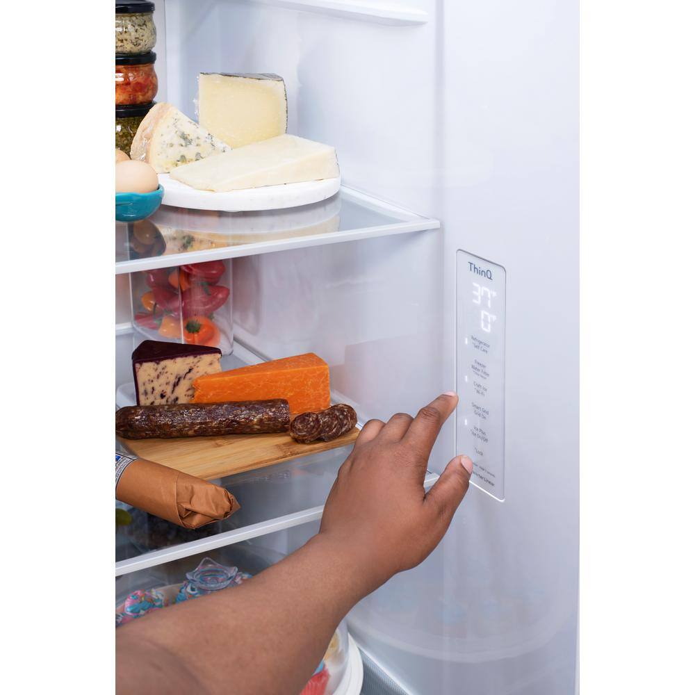 LG 27 cu. ft. Side by Side Smart Refrigerator w Craft Ice External Ice and Water Dispenser in PrintProof Stainless Steel LHSXS2706S