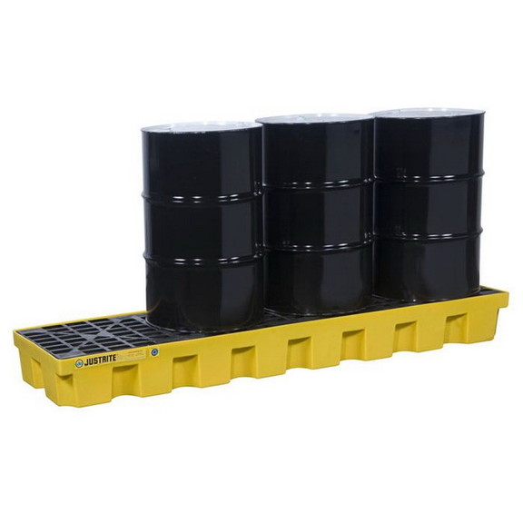 Justrite 28632 4 Drum Plastic Pallet  In line  Wit...