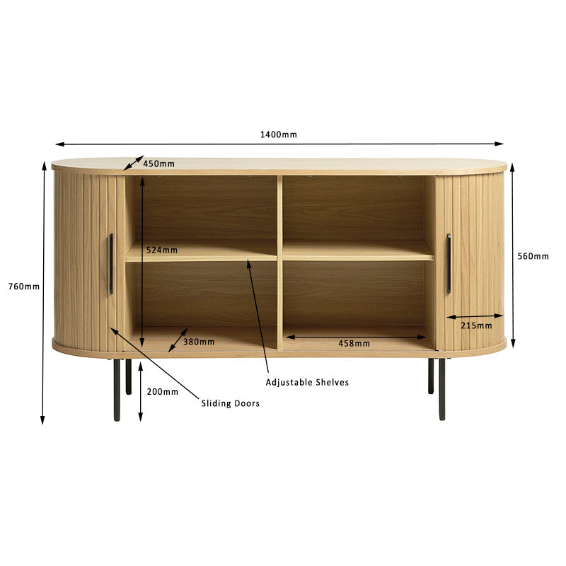 NOLA Sideboard Buffet 140cm - Oak