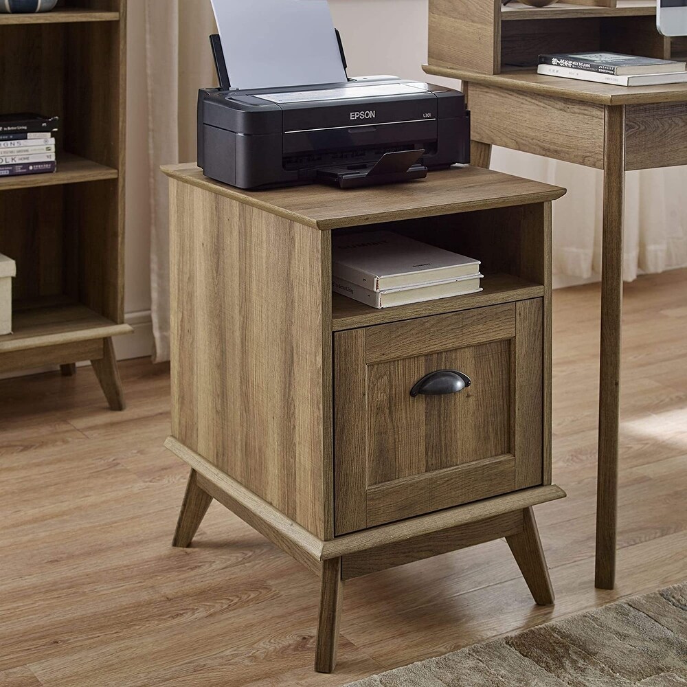 Caffoz Wooden Home Office File Cabinet with Fully Extended Drawer