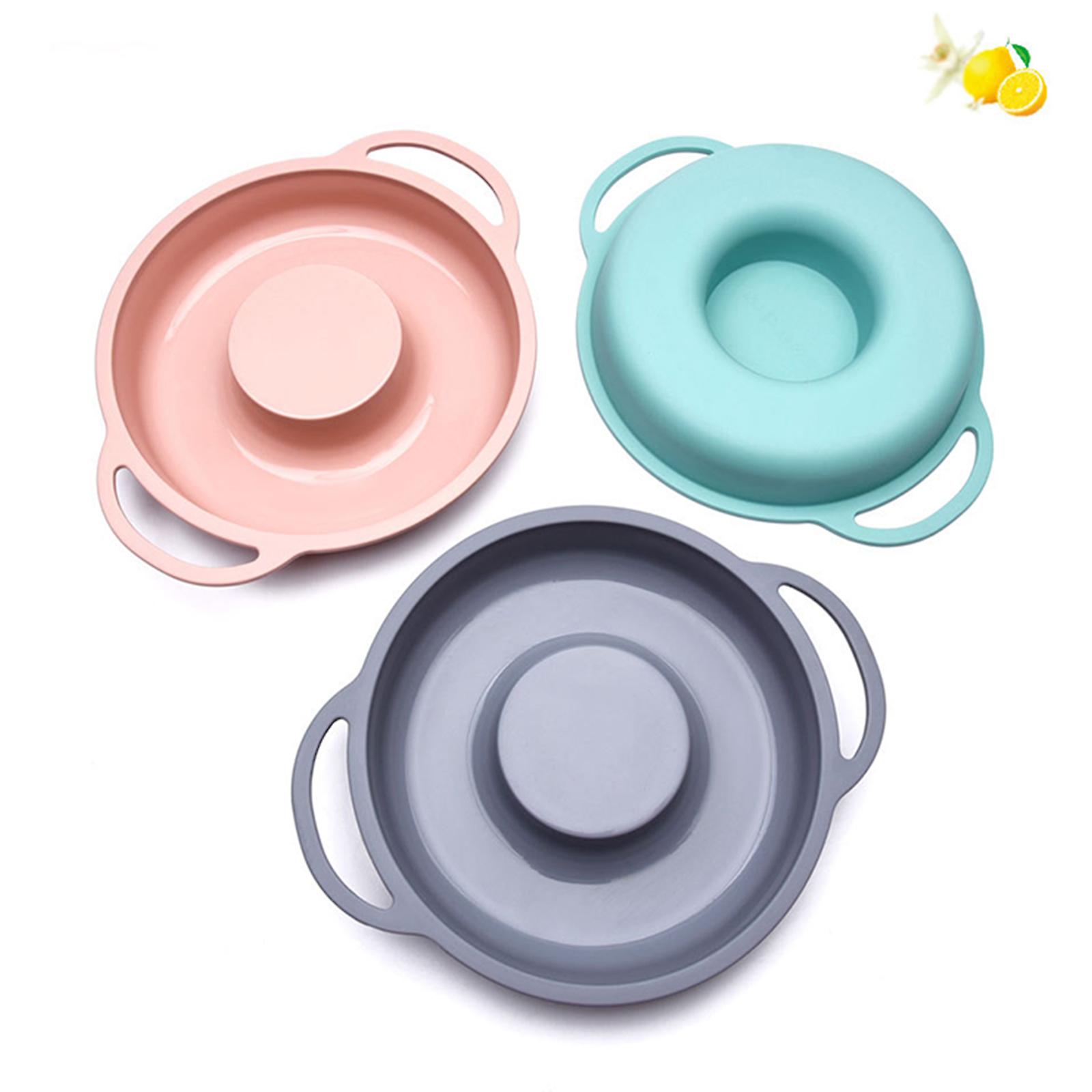 9 Inch Round Silicone Cake Mold Fluted Cake Baking Pan Non-stick Bakeware Cake Tin Pastry Cake Bread Baking Tool For Diy Birthday Party Grey