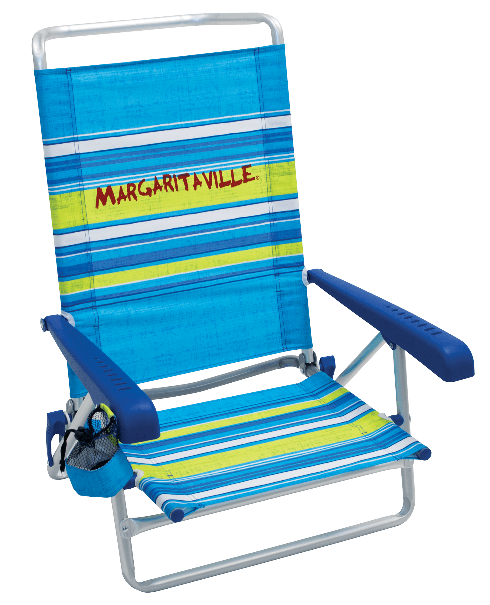 Margaritaville 5 Position Anodized Aluminum Beach Chair - Blue Stripe