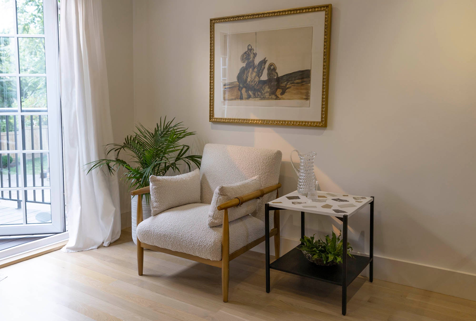 Terrazzo Side Table - Brass And White Mosaic