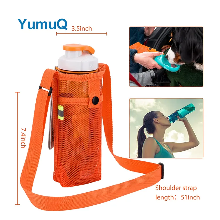 YumuQ 30 oz Nylon Gym Water Bottle Cover Sleeve Holder With Adjustable Shoulder Strap For Sports Gym Hiking Camping Walking