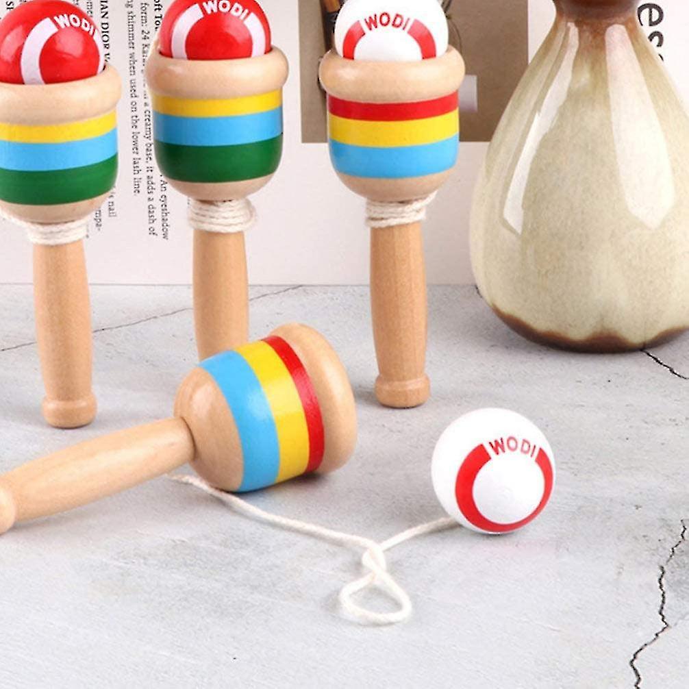 2 Pack Wooden Catching Fan You Cups And Ball Games Hand Eye Coordination Ball Catching Cup Kendama