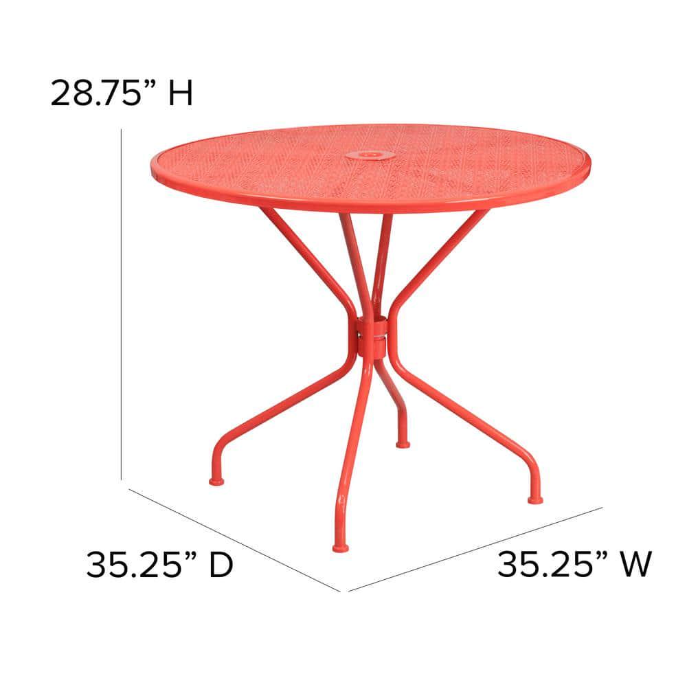 Carnegy Avenue Coral Round Metal Outdoor Bistro Table