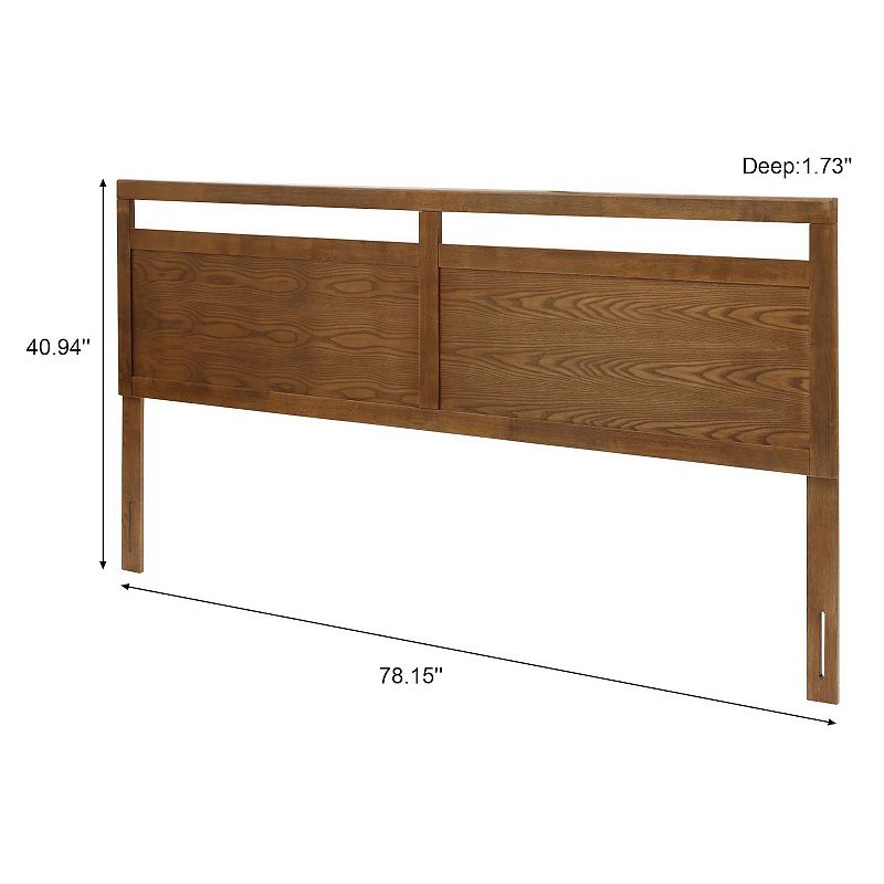 LuxenHome Farmhouse Double Panel Wood Headboard， King