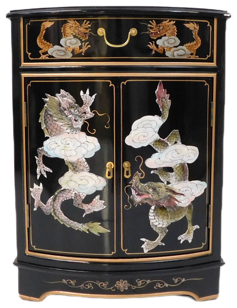 Dragon Mother of Pearl Inlaid Cabinet With Drawer and Doors.   Asian   Accent Chests And Cabinets   by Oriental Furnishings  Houzz