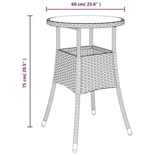 vidaXL Patio Table Ø23.6