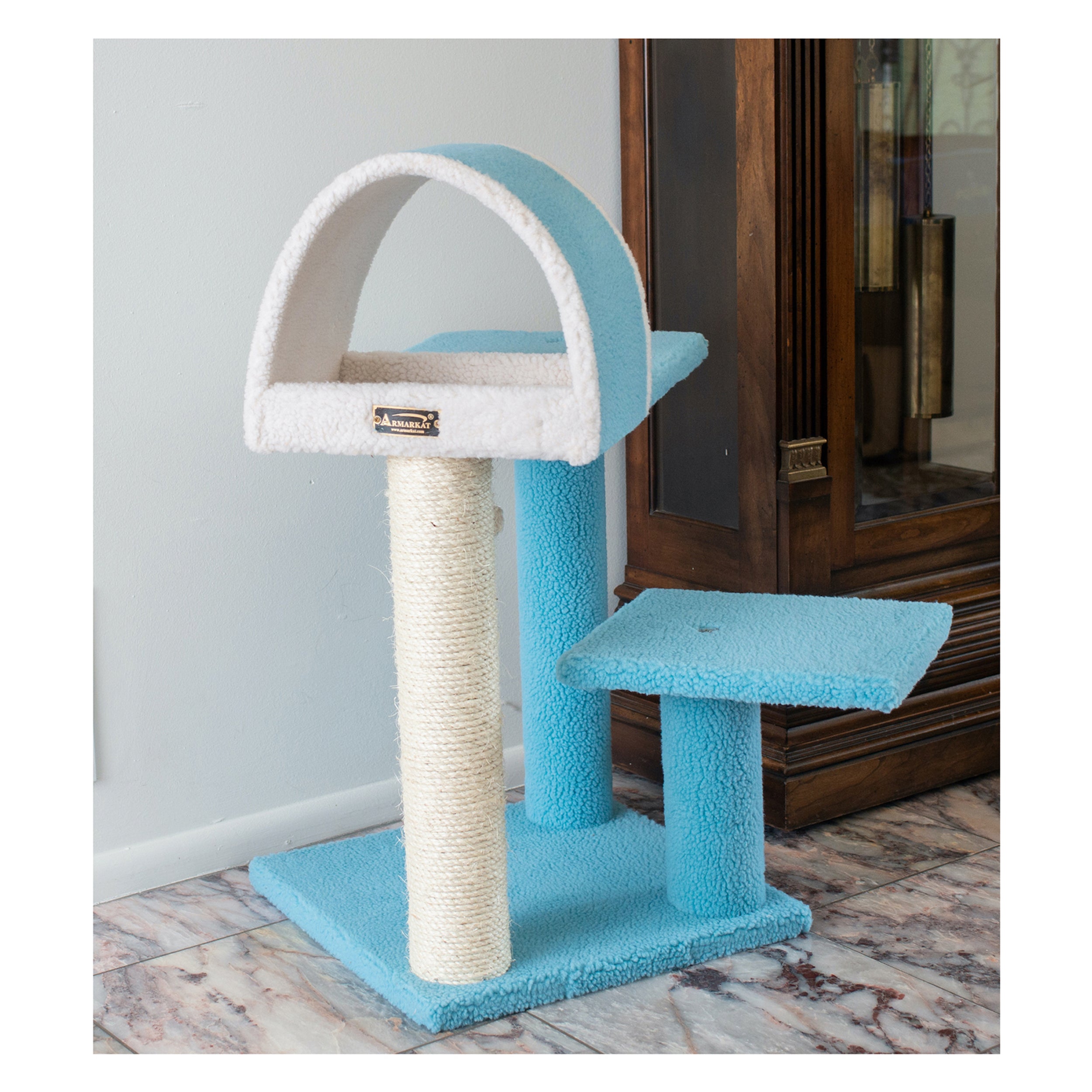 Armarkat Classic real wood Cat Tree Model B2903， 29 inch Sky Blue