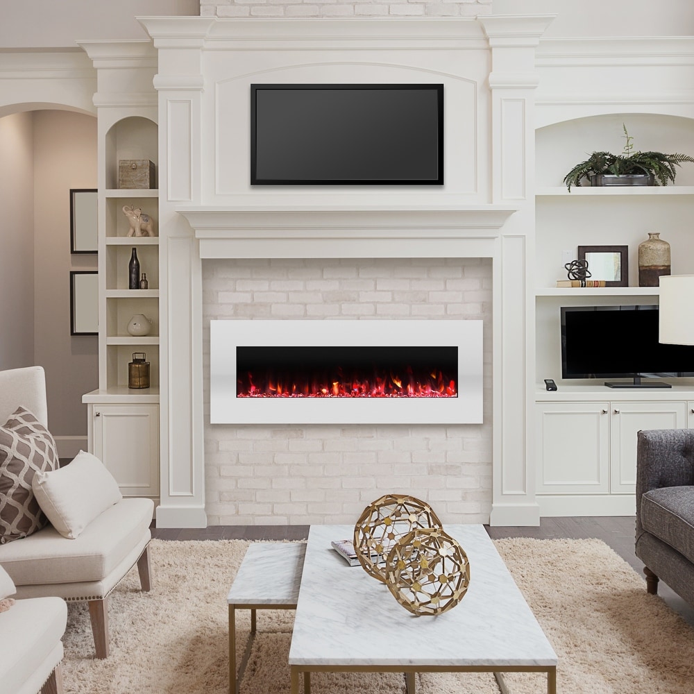 Northwest 50 Inch Wall Electric Fireplace  White